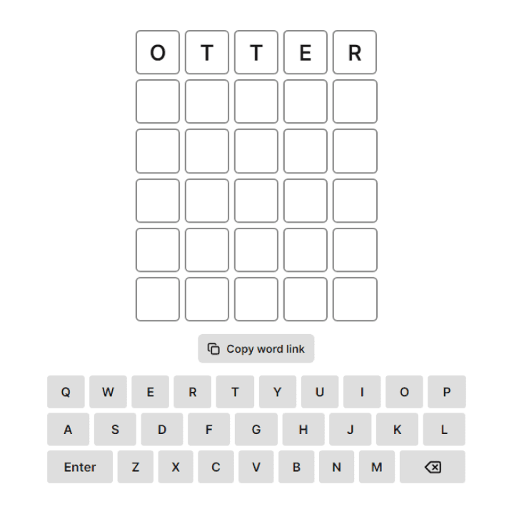 Enter the first 5-letter word in Wordle