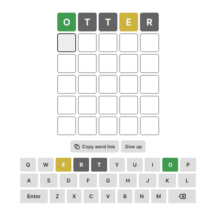 Check the tile colors of the word in Wordle